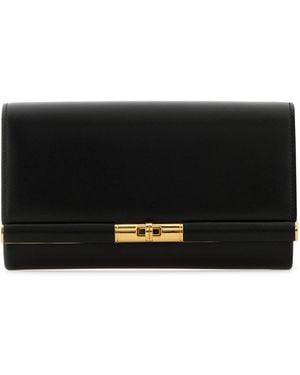 Dolce & Gabbana Leather Marlene Clutch - Black