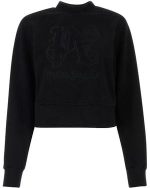 Palm Angels Felpa in cotone nero