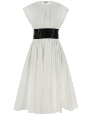 Alaïa Belted Cotton-Poplin Midi Dress - White