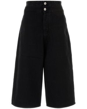 The Attico Black Denim Bermuda Shorts