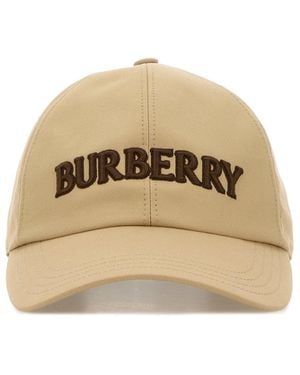 Burberry Beige Gabardine Baseball Cap - Natural
