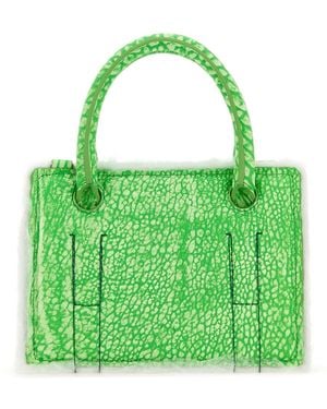 Dentro Printed Leather Mini Otto Handbag - Green