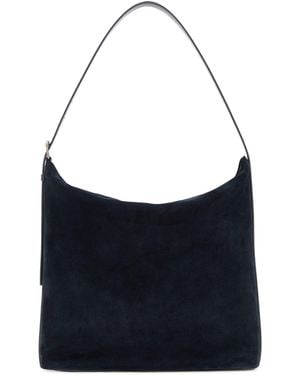 A.P.C. Navy Blue Suede Maxi Vera Shopping Bag