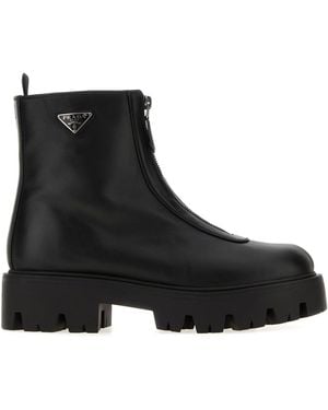 Prada Stivaletti in pelle nera - Nero