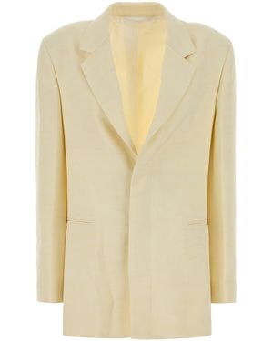 Carven Yellow Viscose Blend Blazer - Natural