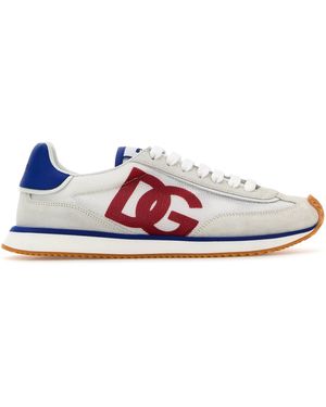 Dolce & Gabbana Sneakers DG Aria multicolor in pelle scamosciata e rete - Bianco