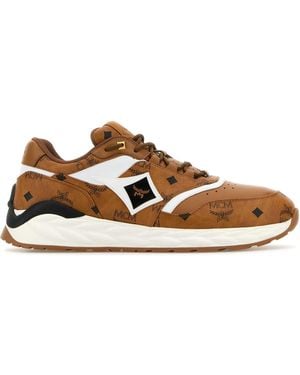 MCM Sneakers Skywander multicolor in tela e pelle - Marrone
