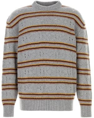 Marni Embroidered Cashmere Sweater - Gray