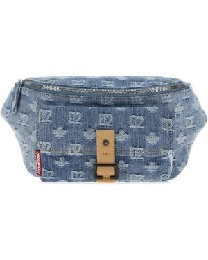 DSquared² Embroidered Denim Belt Bag - Blue