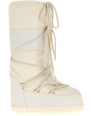 Moon Boot Ivory Rubber Icon Boots - Natural