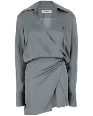 The Attico Satin Mini Dress - Grey