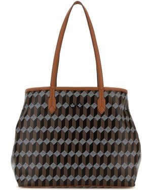 AU DEPART Borsa shopping Tote No.47 in tela stampata - Nero