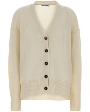 Jil Sander Ivory Cashmere Oversize Cardigan - Natural