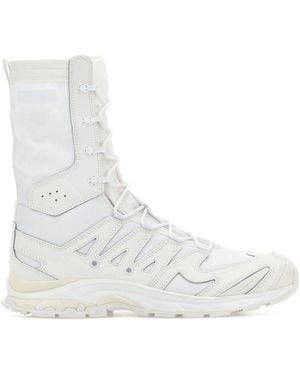 Rier White Fabric And Leather X Salomon Jungle Ankle Boots