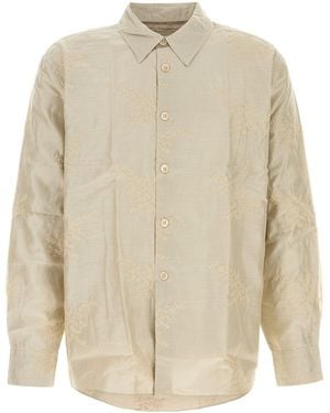 Our Legacy Embroidered Jersey Oversize Shirt - Natural
