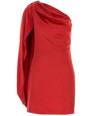 Stella McCartney Red Satin One-shoulder Mini Dress
