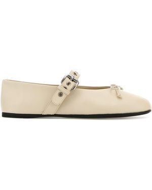 Miu Miu Ballerine in pelle avorio - Bianco