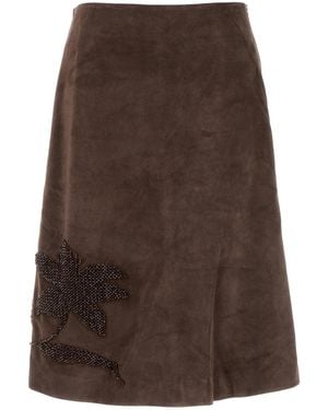 16Arlington Brown Suede Skirt