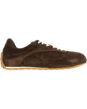 Bottega Veneta Sneakers Orbit in pelle scamosciata marrone