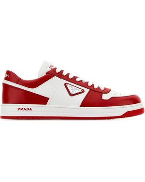 Prada Sneakers Downtown in pelle bicolor - Rosso