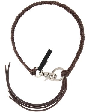 Our Legacy Chocolate Leather Ladon Necklace - White