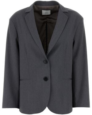 LE SULLY STUDIO Dark Grey Stretch Polyester Blend Blazer - Black