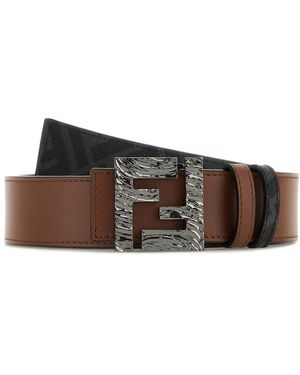 Fendi Cintura reversibile in pelle caramello - Marrone