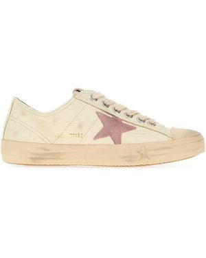 Golden Goose Ivory Leather V-star 2 Trainers - Multicolour