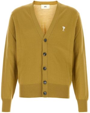 Ami Paris OFF WHITE ADC CARDIGAN - Giallo