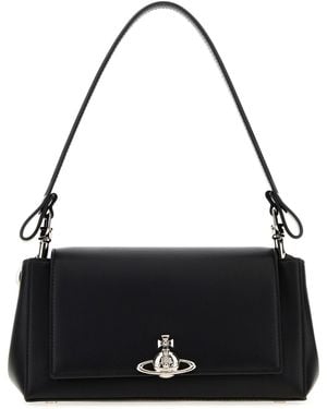 Vivienne Westwood Black Synthetic Leather Medium Hazel Shoulder Bag