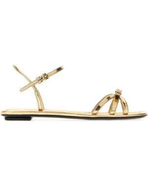 Prada Sandali in pelle oro - Bianco