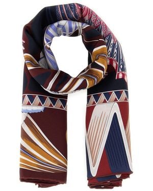 Ferragamo Printed Silk Foulard - Blue