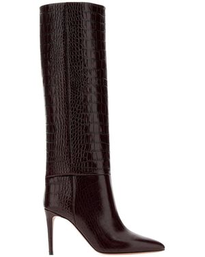 Paris Texas Burgundy Leather Boots - Brown