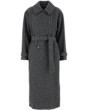A.P.C. Grey Wool Coat - Black