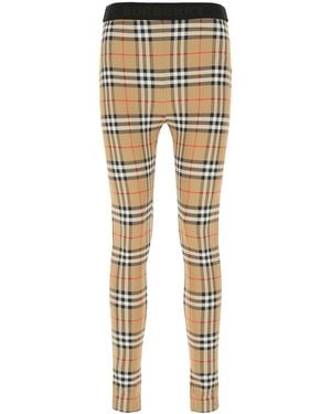 Burberry LEGGINGS VINTAGE CHECK BELVOIR - Neutro