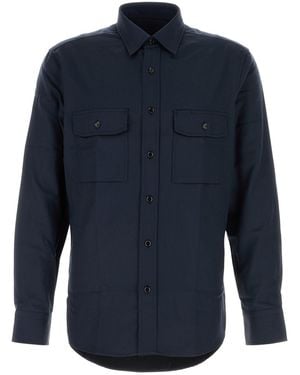 Brioni Dark Blue Wool Shirt
