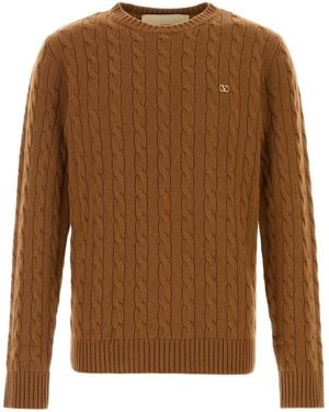 Valentino Garavani Camel Cashmere Sweater - Brown