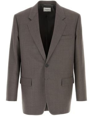 Saint Laurent Giacca in lana grigia - Grigio