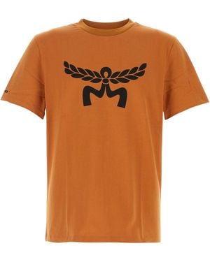 MCM T-shirt in cotone caramello - Arancione