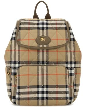 Burberry Embroidered Canvas Backpack - Multicolor
