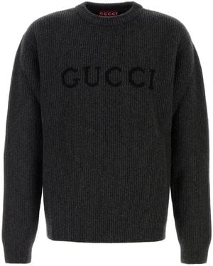 Gucci Maglione in misto lana antracite - Nero