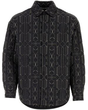 Palm Angels Embroidered Nylon Padded Shirt - Grey