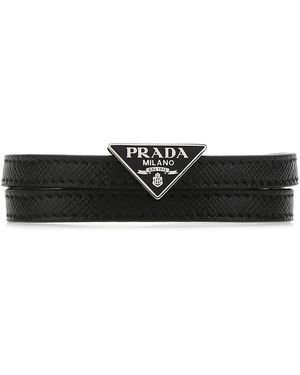 Prada Leather Bracelet - Black