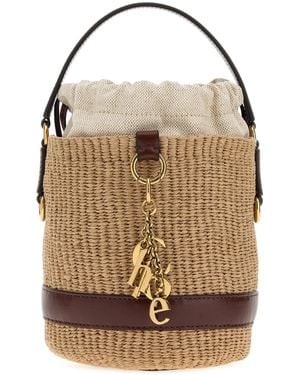 Chloé Raffia Chloé Charms Bucket Bag - Multicolor