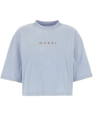 Marni Powder Blue Cotton T-shirt