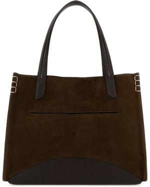 JW Anderson Brown Suede Loafer Shopping Bag - Black