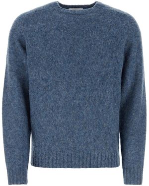 Harmony Melange Blue Wool Shaggy Jumper