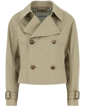 Burberry Sage Polyester Blend Trench Coat - Green