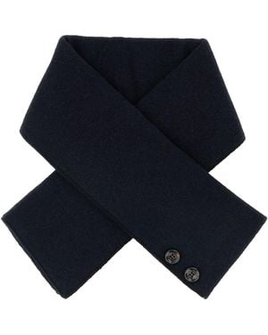 Moorer Navy Blue Cashmere Scarf