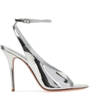 AMINA MUADDI Silver Leather Anok Sandals - White